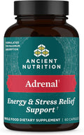 Ancient Nutrition Adrenal Support with Ashwagandha Supplement Helps Reduce Stress &amp Fatigue Paleo and Keto Friendly Gluten Free 1300mg 60 Capsules