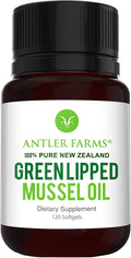 Antler Farms - 100% Pure New Zealand Green Lipped Mussel Oil Equiv. to 12500mg 120 Softgels - Powerful 125:1 Extract 2 Month Supply