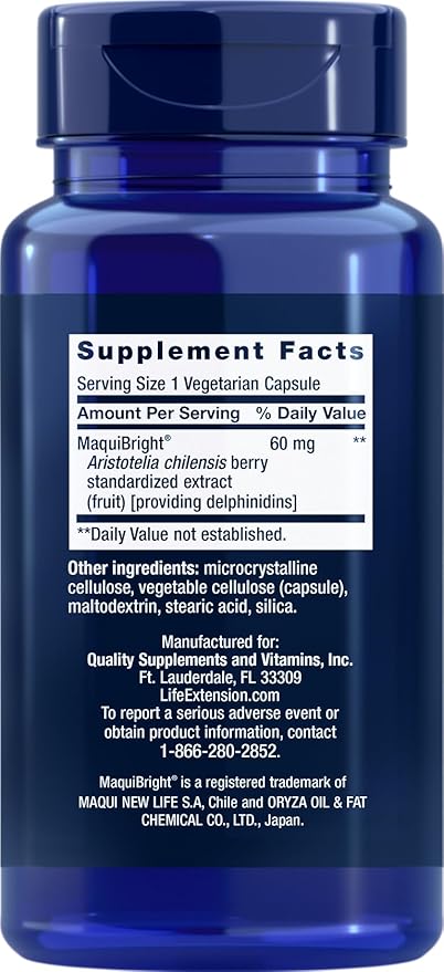 Life Extension Tear Support with MaquiBright 60 mg 30 Vegetarian Capsules (Pack of 2)
