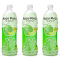 [Pack of 3] [Free Measuring Spoon] Mogu Mogu Juice with Nata De Coco - 33.8 Fl Oz Large Family Size (Melon)