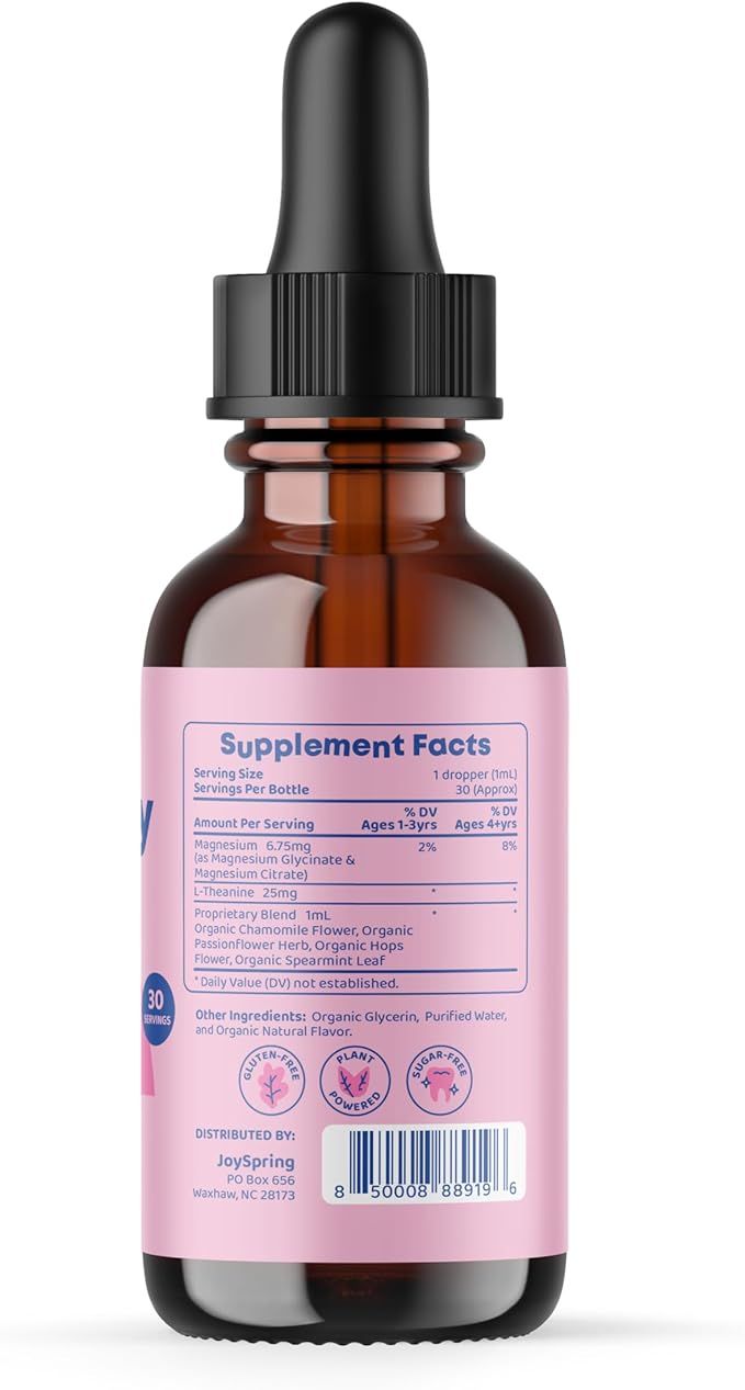JoySpring SleepBerry Liquid Melatonin Magnesium Citrate &amp Glycinate Drops and Mood Saffron Pixie Stick for Kids
