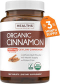 USDA Organic Ceylon Cinnamon Pills - High Potency Ceylon Cinnamon Supplement with 1000mg per Serving for Full Body Antioxidant Support - Vegan Non-GMO cGMP Made &amp Lab Verified (3 Months Supply)