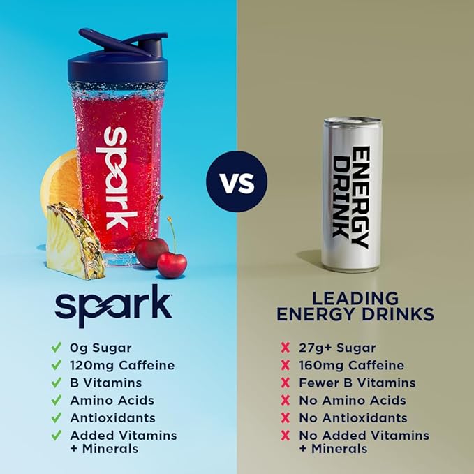 AdvoCare Spark - Energy Drink Mix - Vitamin &amp Amino Acid Supplement - Supports Energy &amp Focus - Portable Immune Support - Sugar-Free - Fruit Punch (10.5 oz)
