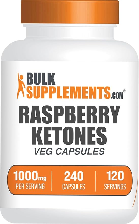 BulkSupplements.com Raspberry Ketones Capsules - Raspberry Ketones Supplement Antioxidant Source for Energy Support - Gluten Free 2 Capsules per Serving 240 Count (Pack of 1)