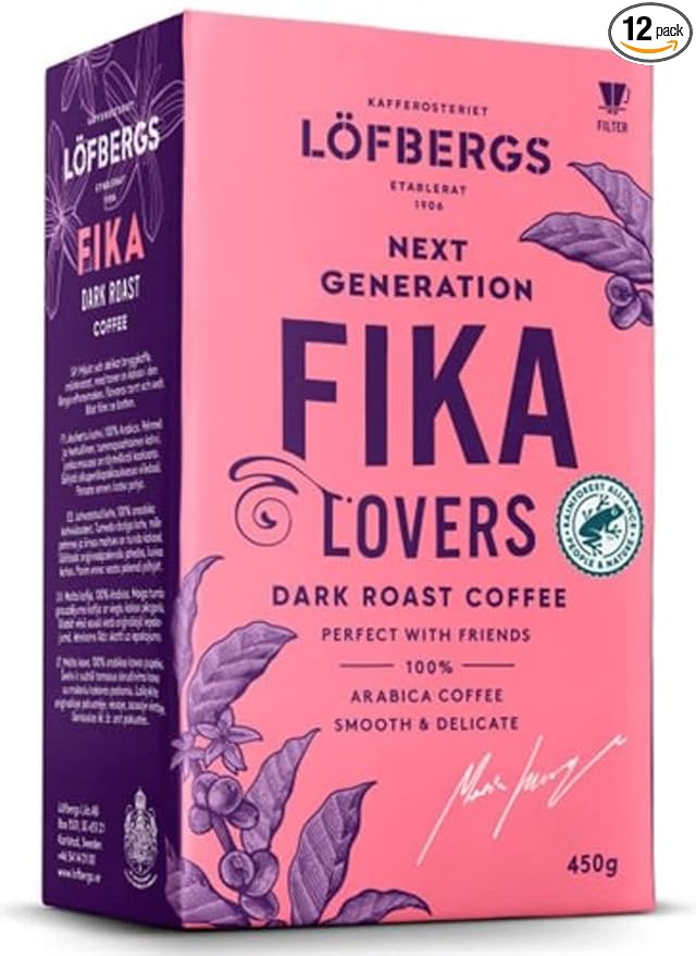 Lofbergs Dark Roast Ground Coffee 15.9oz/450g (Pack of 12)