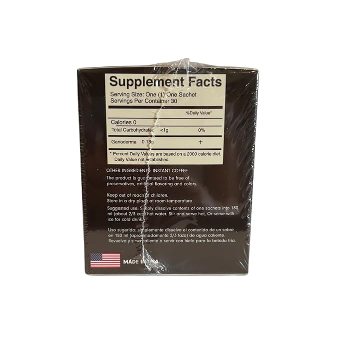 Eternal Gourmet Ganoderma (REISHI) Black Coffee 2 in1 Made in USA Cafe Negro con ganoderma Eternal Pack of 4