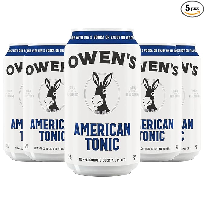 Owen’s Craft Mixers | American Tonic 5 Pack | Handcrafted in the USA with Premium Ingredients | Vegan &amp Gluten-Free Soda Mocktail and Cocktail Mixer