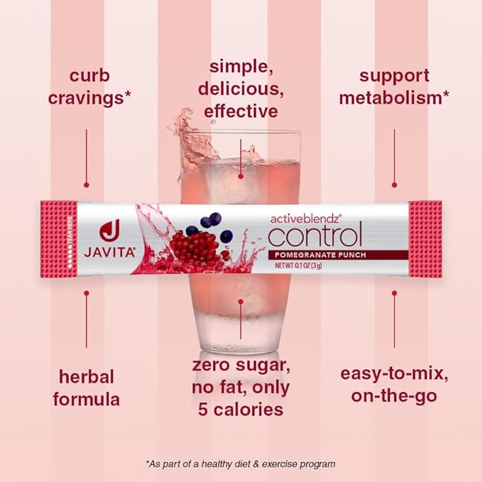 ActiveBlendz Control Instant Fruit &amp Herbal Drink by Javita – Refreshing Botanical Blend – Daily Balance &amp Sugar Craving Support – Easy-Mix Wellness Beverage (2 boxes/ 48 serv)