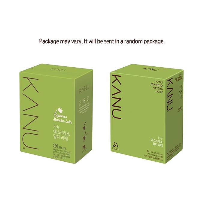 KANU Espresso Matcha Latte Instant Coffee Mix 24 Sticks × 2 Packs (Total 48) — Hot or Iced Single-Serve Sachets