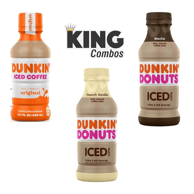 Mixed Flavors Original Iced Bottled Coffee Drink 13.7 fl oz + King Combos QR Code and (1 Bottle each flavor(Original Vanilla Mocha))