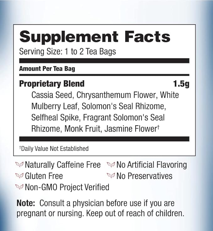 Bravo Tea Healthy Eyes Herbal Tea Caffeine Free 20 Tea Bags 6 Count
