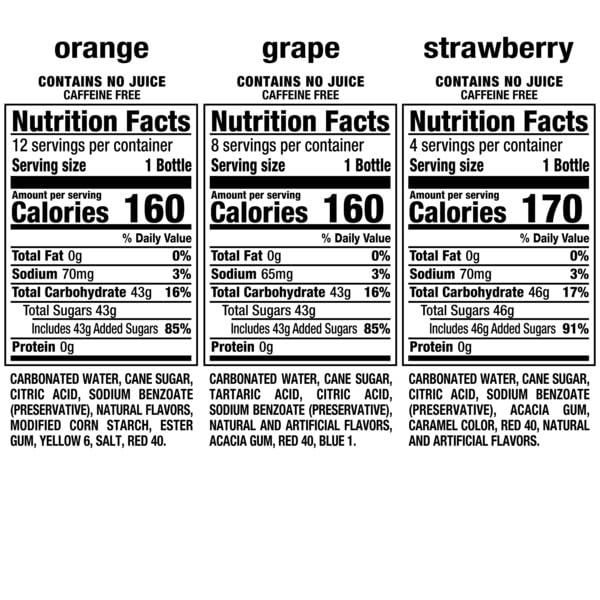 Crush Soda Variety Pack 12 oz Glass Bottles (Pack of 24)