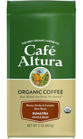 Cafe Altura Whole Bean Organic Coffee Sumatra Dark Roast 2 lb Bag