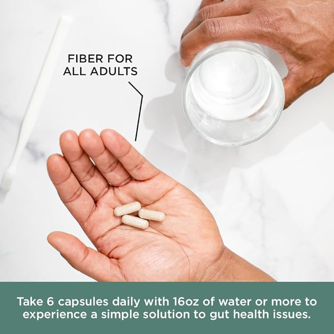 Daily Psyllium Husk Fiber Supplement by Pure for Men &amp Pure for Her | Digestive Regularity &amp Gut Health Support | Soluble Fiber Powder 2175mg Per Serving | 250 Capsules
