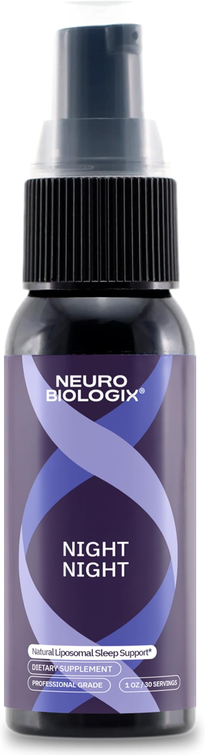 Neurobiologix Night Night Liposomal Sleep Spray Melatonin &amp GABA Oral Spray for Relaxation Bedtime Routine &amp Restful Nights Fast Absorbing Liposomal Delivery Non Habit Forming Vegan 1 Fl
