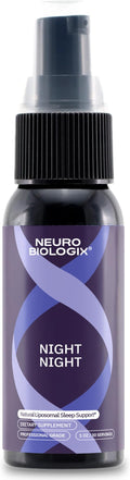 Neurobiologix Night Night Liposomal Sleep Spray Melatonin &amp GABA Oral Spray for Relaxation Bedtime Routine &amp Restful Nights Fast Absorbing Liposomal Delivery Non Habit Forming Vegan 1 Fl