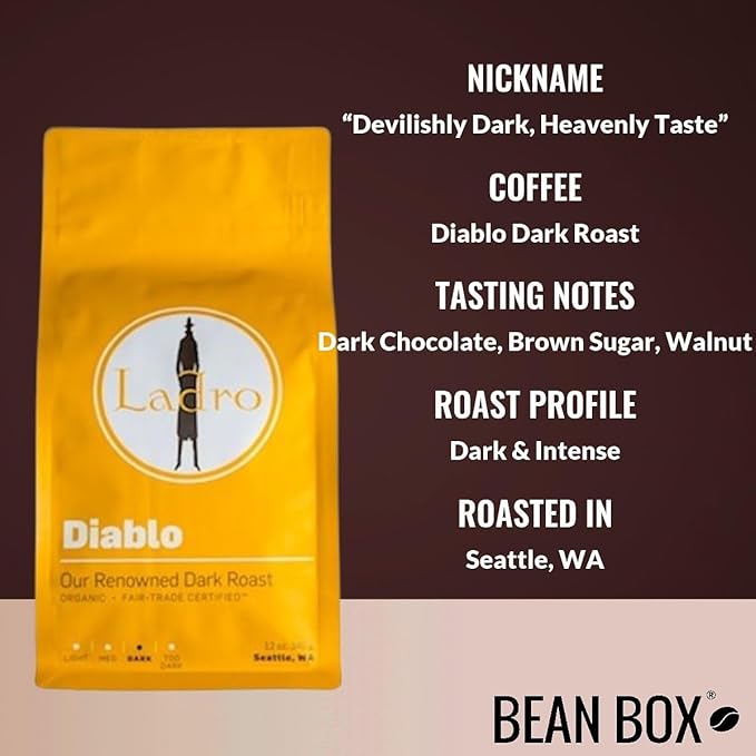 Diablo Dark Roast - Roasted by Ladro Roasting - Freshly Ground Coffee - 12 Ounce Bag