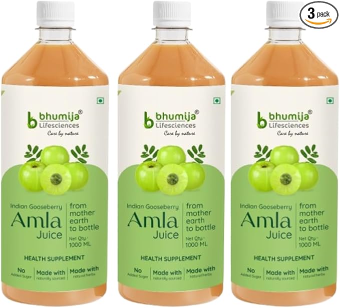 Bhumija Lifesciences Amla Juice (Sugar Free) - 1 Liter (Pack of 3)