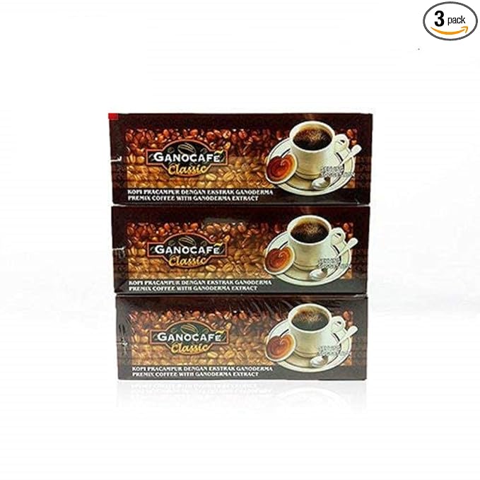 Gano Excel medium roast Ganocafe Classic Ganoderma Coffee 90 Sachets (Pack of 3)