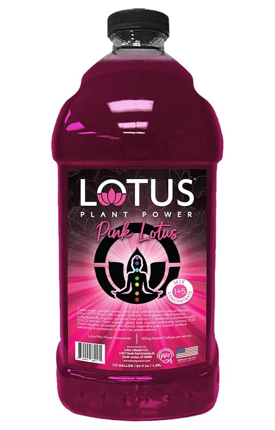 Lotus Energy Drink Concentrate 64 fl oz (White &amp Pink) Pack of 2