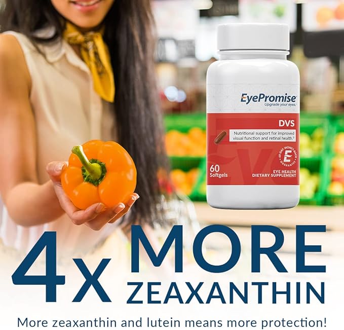EyePromise DVS Eye Vitamin - 60 Softgels 30-Day Supply - Eye Supplement with Zeaxanthin and Lutein for Retinal Support &amp Improved Visual Function