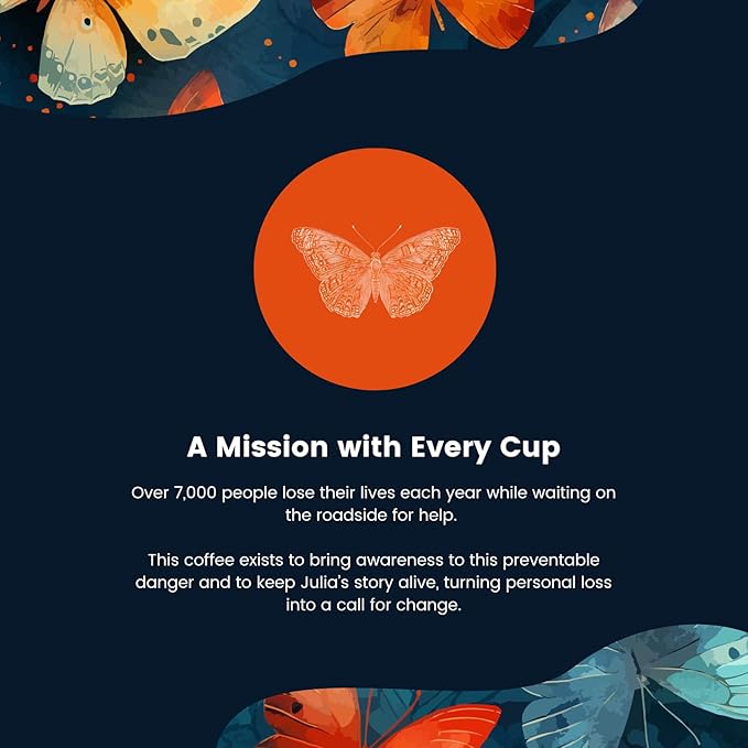 Love This for Us! Coffee - 100% Wren’s Colombian Coffee - Smooth Roast with Bright Balanced Taste - Brew Created in Memory of Julia for Roadside Safety Awareness - Ground Coffee - 12oz