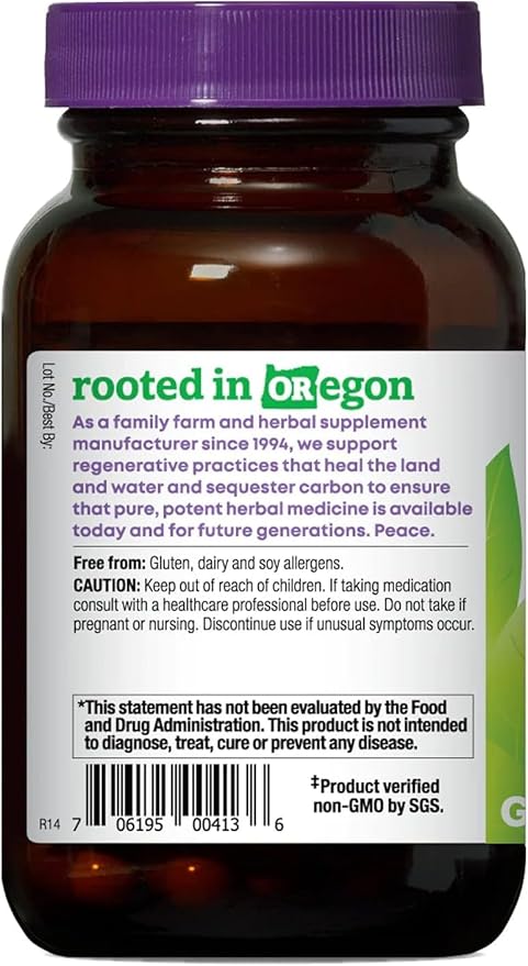 Oregon's Wild Harvest Bilberry Herbal Supplement Vegan Capsules 880 mg 60 Count