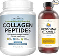 AMANDEAN Premium Liposomal Vitamin C &amp Bovine Collagen Peptides Bundle. Powerful Antioxidant. Liquid Quali-C. Grass-Fed Collagen. Hydrolyzed Type 1 &amp 3. Immune Support. Healthy Skin Hair &amp