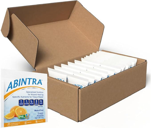 ABINTRA Specialized Wound Healing Nutritional Supplement includes L-Arginine L-Glutamine Whey Protein Vitamins and Minerals Orange Flavor Made in The USA - 30 Packets