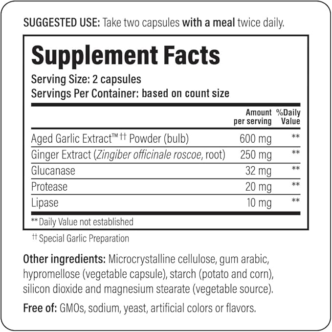 Kyolic Aged Garlic Extract Formula 102 Cleanse &amp Digestion* Ginger and Enzyme Complex 200 Capsules