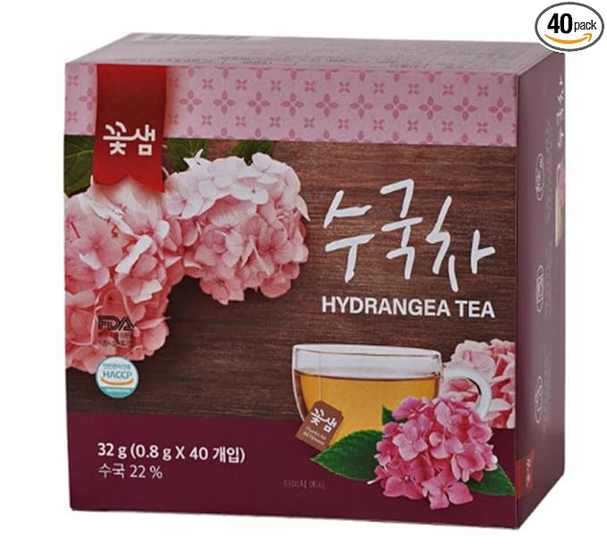 Organic Natural Pure Hydrangea Leaf (1 Box(40 Tea Bag))-Individually Wrapped Tea Bags
