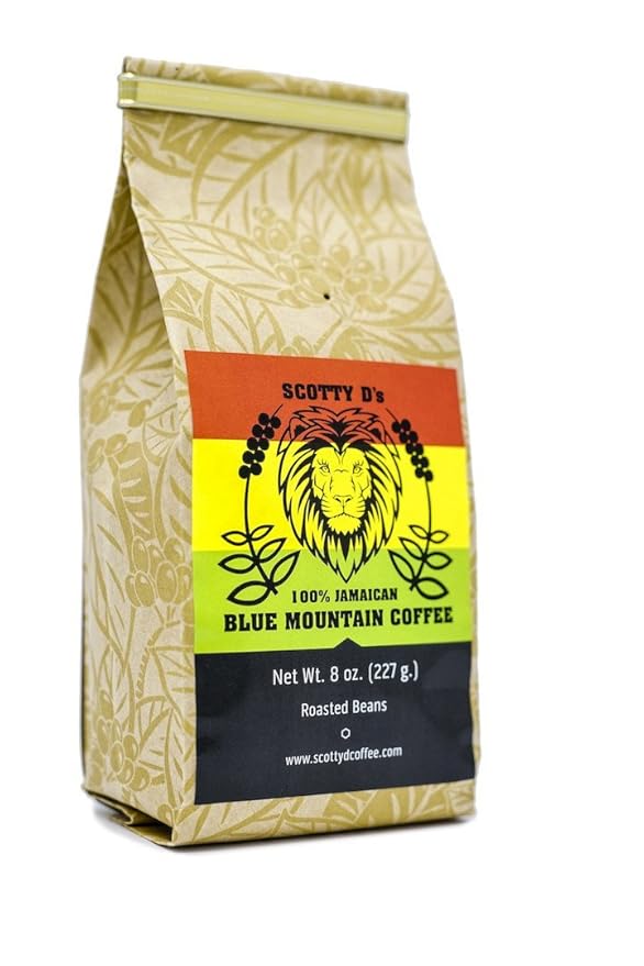 Scotty D's Jamaican Coffee 100% Blue Mountain Coffee-16 oz. (Medium Roast)(Whole Bean)