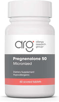 Allergy Research Group ARG Pregnenolone 50 mg - Micronized Hormone Precursor Support - Highly Bioavailable - Hypoallergenic - 60 Servings - 60 Scored Tablets