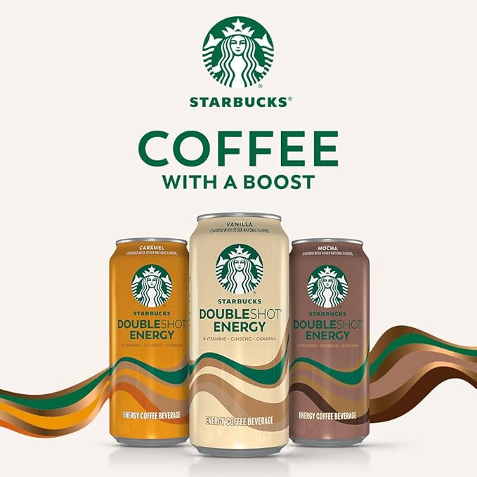 Starbucks Doubleshot Energy Drink Coffee BeverageWhite ChocolateIced Coffee15 fl oz Cans(Pack of 24)