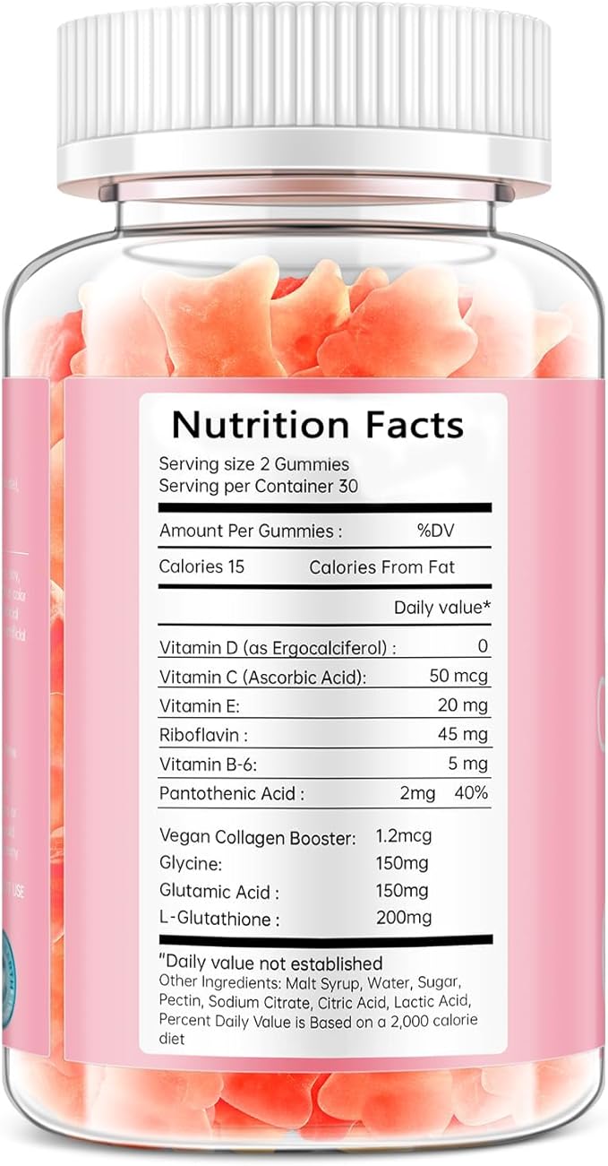 Glutathione Collagen Glow Gummies for Women Glutathione Collagen Glow Gummies for Dark Spot 60/120Pcs Korean Organic Glow Beauty Collagen for Skin Care(2)