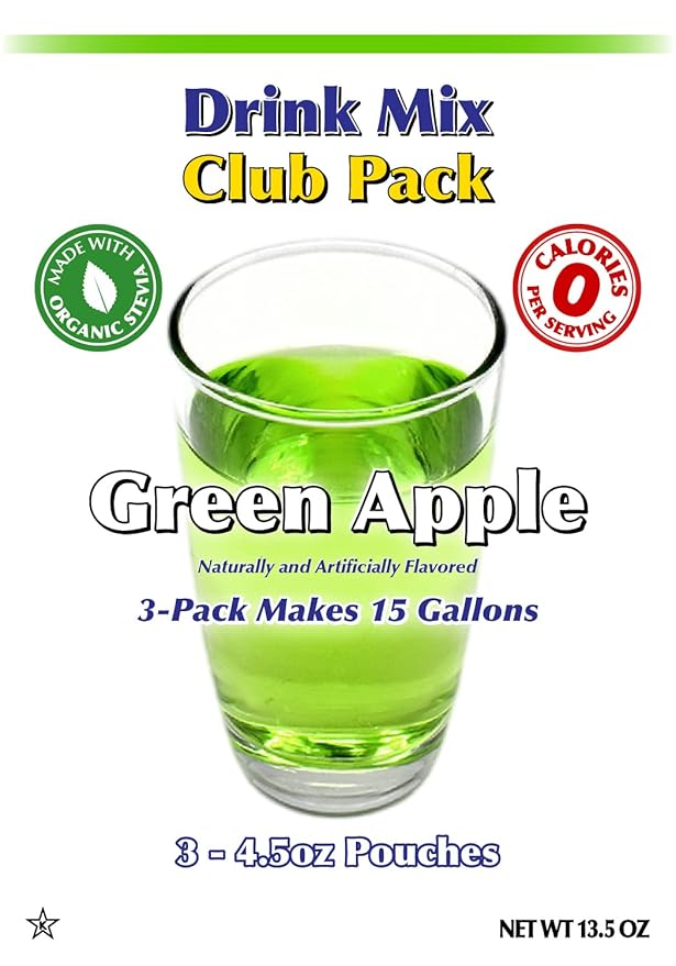 GramZero Green Apple Zero Calorie Sugar Free Drink Mix Great For Nutrition Club Loaded Tea Stevia Sweetened