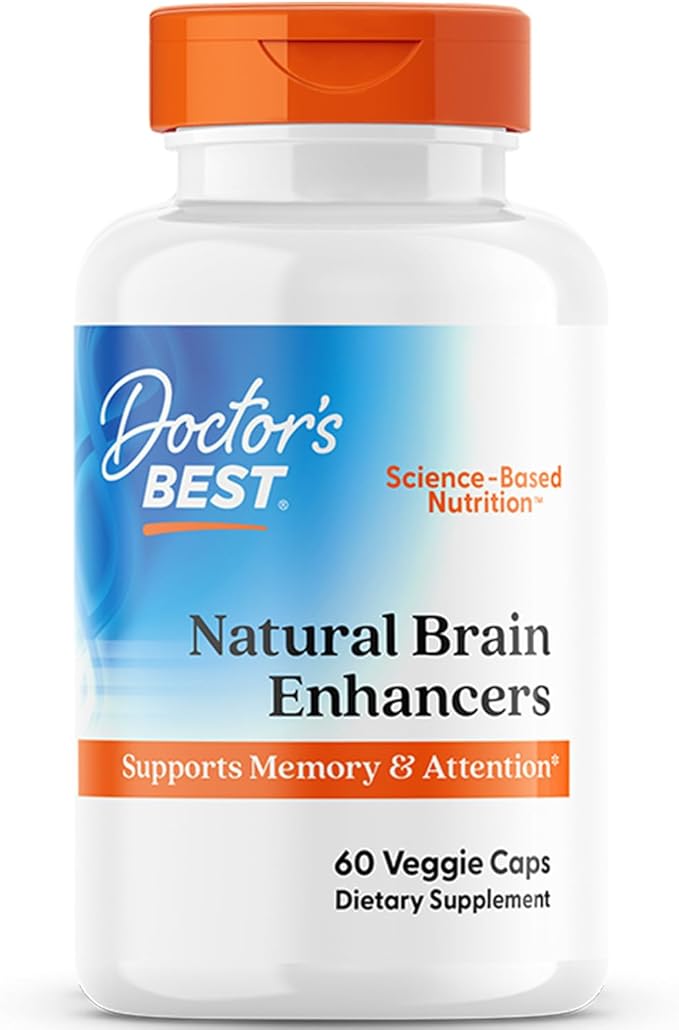 Doctors Best Natural Brain Enhancers with AlphaSize + SerinAid Supports Memory &amp Attention Non-GMO Gluten Free Vegan 60 Veggie Caps