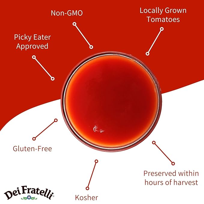 Dei Fratelli Vegetable 100% Juice Not from Concentrate 46oz (6 pack)
