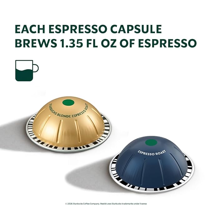 Starbucks by Nespresso Vertuo Espresso Variety Pack 40-count Espresso Pods Brews 1.35 oz.
