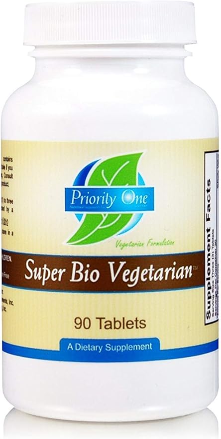 Priority One Vitamins Super Bio Vegetarian 90 Tablets - Immune System Support*- Clinical Strength - Benefits of Shiitake &amp Maitake Mushrooms.