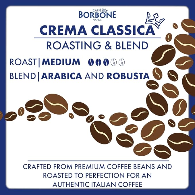 Caffè Borbone Crema Classica Aluminum Capsules Compatible with Nespresso Original Machines Medium Roast 100 Count