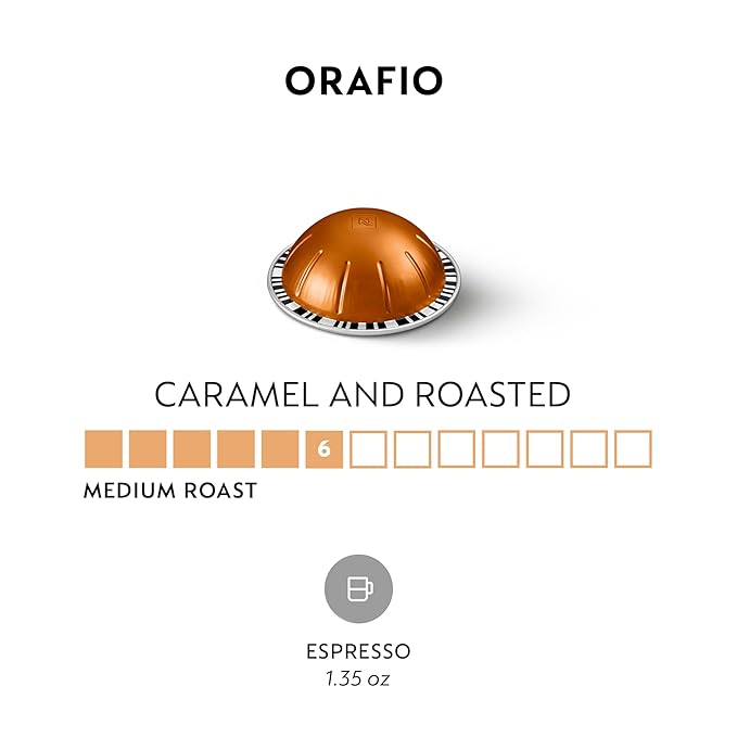 Nespresso Vertuo OrafioMedium Roast Espresso Coffee capsules50 Count (Pack of 2)