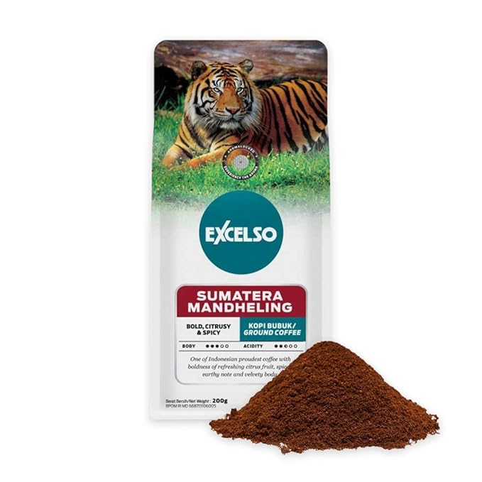 Excelso Sumatera Mandheling Ground Coffee 200g (Pack of 2)
