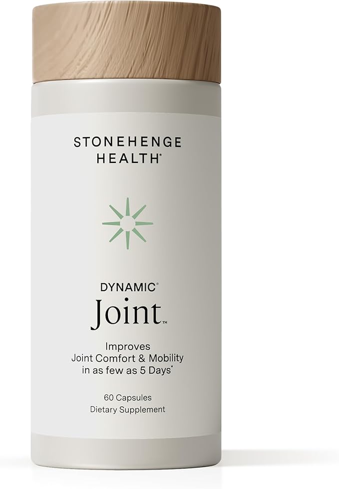 Stonehenge Health Dynamic Joint Health Supplement – Fast-Acting Support with AprèsFlex® Boswellia MSM Multi-Type Collagen Turmeric Bromelain Vitamins C &amp D3 – Supports Joint Comfort – 60 Caps