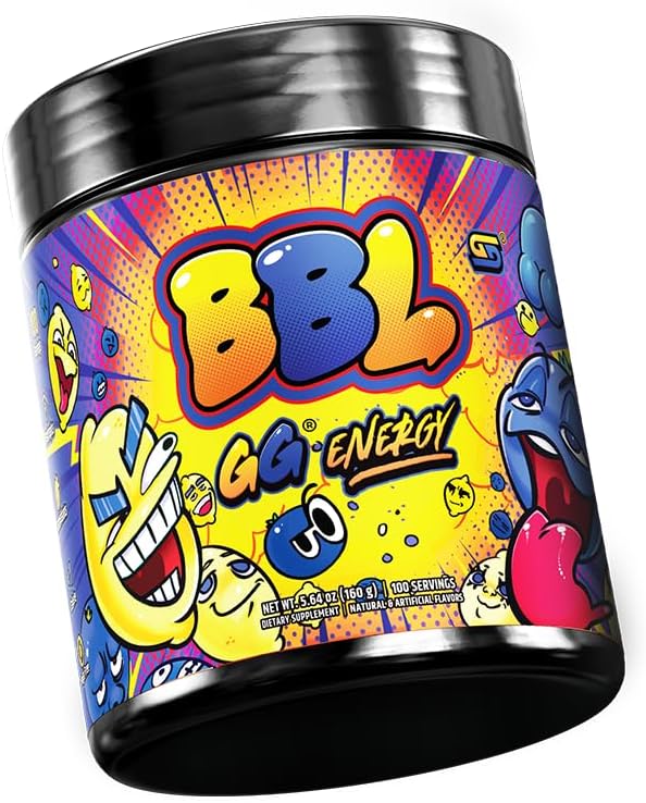 Gamer Supps GG Energy - BBL by Clooless (100 Servings) - Keto Friendly Gaming Energy and Nootropic Blend Sugar Free + Organic Caffeine + Vitamins + Immune Support Powder Drink