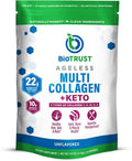 BioTrust Multi Collagen Protein Powder + Keto MCT Oil – 5 Types (I II III V X) &amp 100% Caprylic Acid C8 - Support Elevated Ketones Metabolism Joints &amp Beauty All in 1 Collagen Powder (Unf