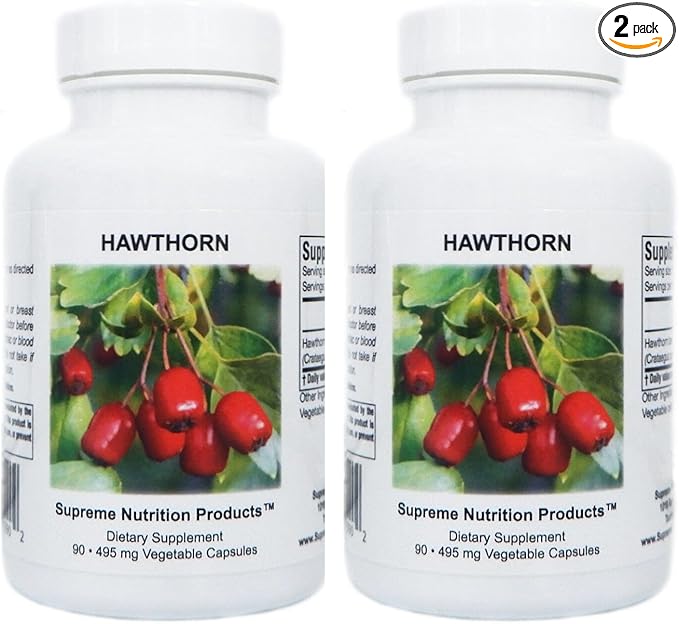 Supreme Nutrition Hawthorn 90 Pure Hawthorn Berry Vegetarian Capsules (Pack of 2)