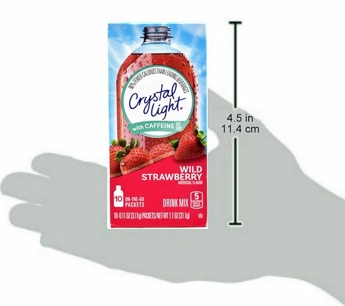 Crystal Light On The Go Wild Strawberry With Caffeine Drink Mix 10-Packet Box (Pack of 40)