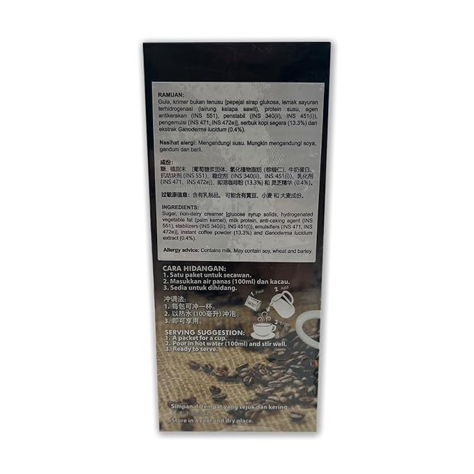 HAGEN Generic Gano Excel Gano Cafe Ganolicious KopiGano 3 in 1 Instant Premix Coffee 15 sachets x 21g (3 Boxes)