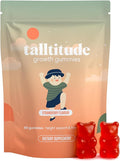 Talltitude Growth Gummies - Natural Height Support &amp Bone Strength Supplement for Kids &amp Teens with Vitamin D Calcium Ashwagandha L-Arginine - 60 Gummies